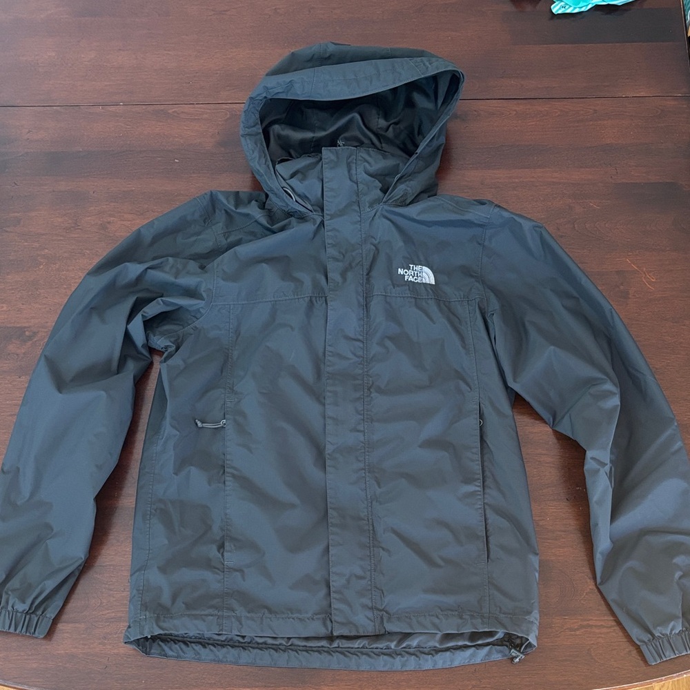The North Face Men's Gray Hooded rain jacket